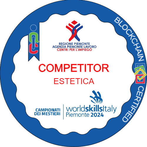 Competitor Estetica ai Campionati dei Mestieri WorldSkills Piemonte 2024.